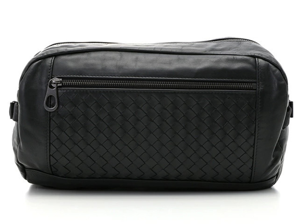 BOTTEGA VENETA Bag Waist Body Intrecciato Black Leather